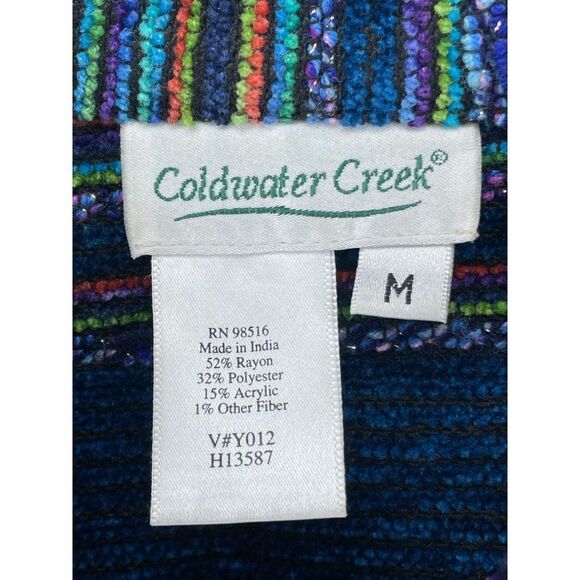 Coldwater Creek Blue Multi-Color Striped Lightweight Jacket Women's Size M - Picture 6 of 6